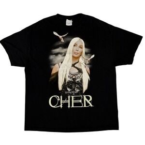 Cher Living Proof Farewell Tour 2003‎ Concert Graphic Black T Shirt 2XL